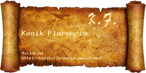 Kesik Florencia névjegykártya